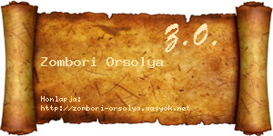 Zombori Orsolya névjegykártya